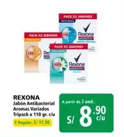 Rexona - Jabón Antibacterial Aromas Variados Tripack