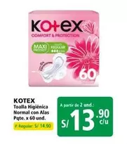 Kotex - Toalla Higi00enica Normal con Alas Pqte.