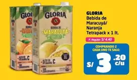 Gloria - Bebida de Maracuyá/Naranja Tetrapak