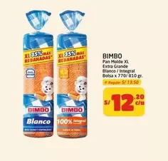 Bimbo - Pan Molde XL Extra Grande Blanco / Integral