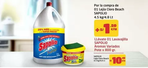 Sapolio - Lejía Cloro Beach SAPOLIO