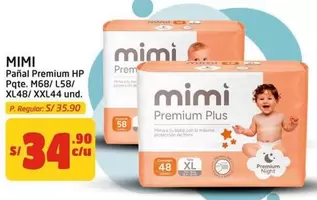 Hp - Pañal Premium HP Pqte. M68/ L58/ XL48/ XXL44 und.