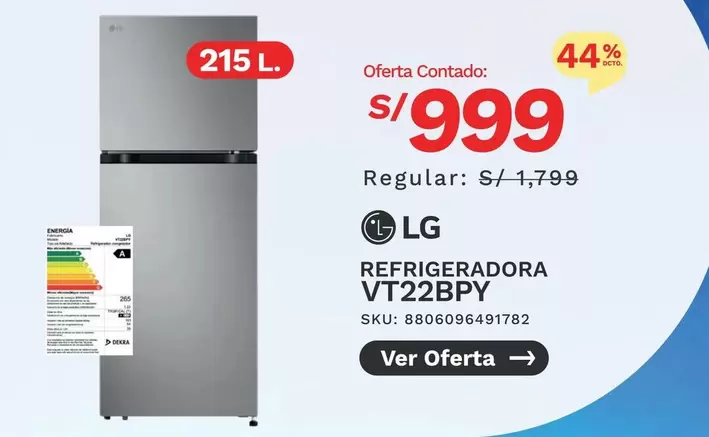 Lg - REFRIGERADORA VT22BPY