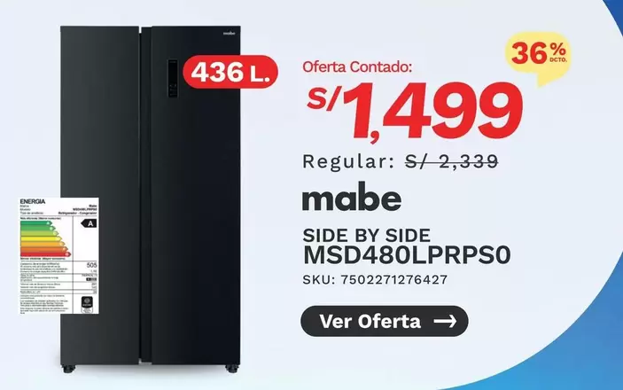 Mabe - SIDE BY SIDE MSD480LPRPS0
