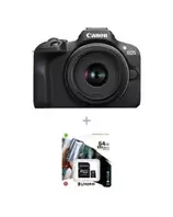Cámara Digital Canon EOS R100 18-45mm IS STM + Estuche para Cámara Calu Serie 14 + Tarjeta Micro SD Kingston SDCS2 64GB