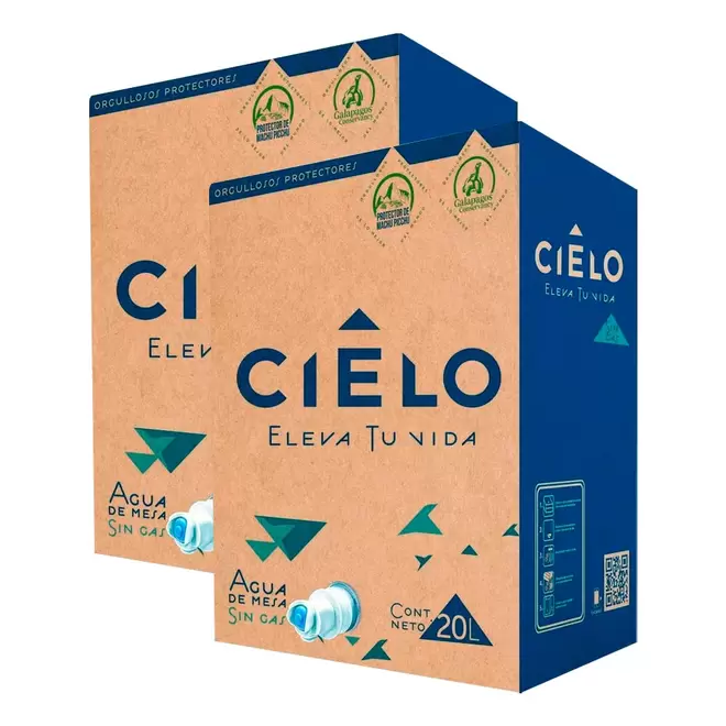 Twopack Agua Sin Gas Cielo Caja 20L