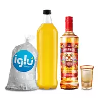 Pack (1 Vodka Smirnoff Tamarindo 700 ml + 1 Vaso de shot Bandeo + 1 Jugo de naranja 1.5 Lt + 1 Hielo)