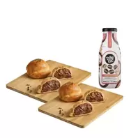 Pack (2 Empanada Parrillera + 1Cafe Con Leche Entera Danlac Capuccino Bot 250 Ml)