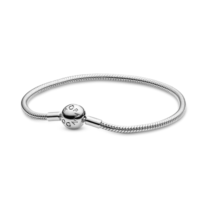Brazalete cadena de serpiente con cierre redondo Pandora Moments