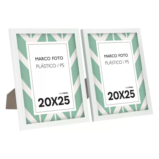 Set 2 Marcos de Foto Plástico PS rectangular para Retratos de 20x25 cm