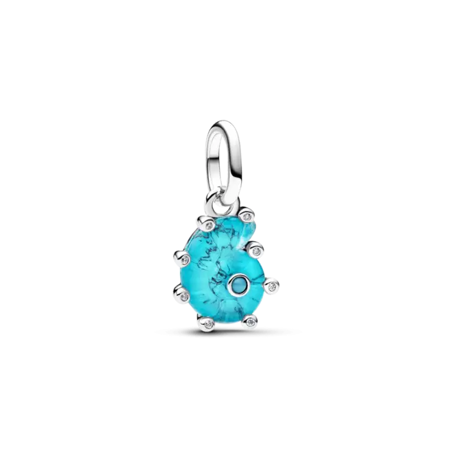 Charm Colgante Caracola de Cristal de Murano Azul