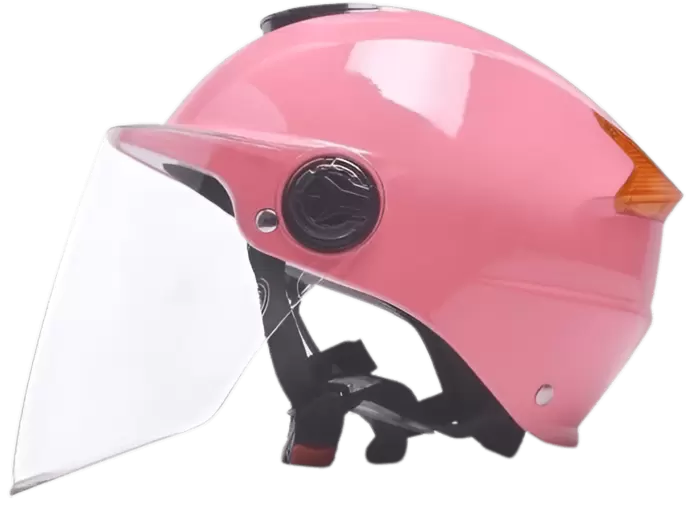 Casco con visera para bicicleta, scooter o bicicleta eléctrica con ventilación, reflector y visor HD, rosado