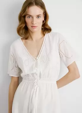 EMBROIDERED DETAIL MINI DRESS