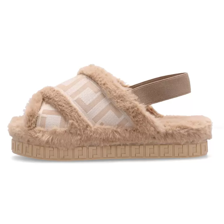Sandalia Faux Fur LDL 60410001 Nocciola