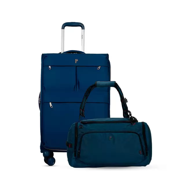 SET DE VIAJE MALETA TELA JULLIET 24" + MALETIN VIAJERO TABOGA AZUL
