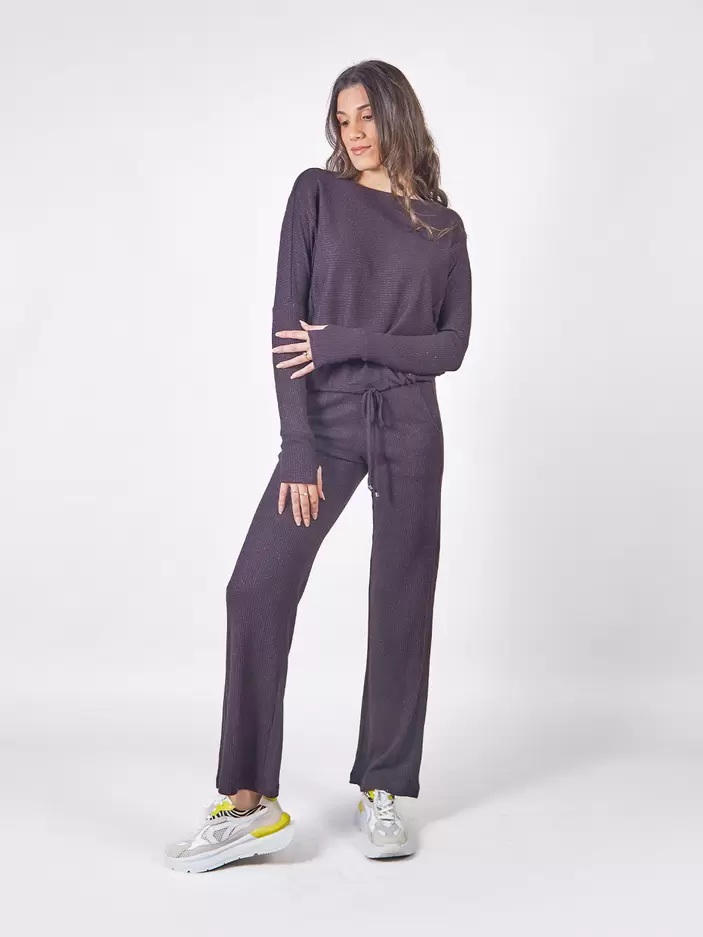 MAITE - PANTALÓN CORTE RECTO DE TELA TEJIDA