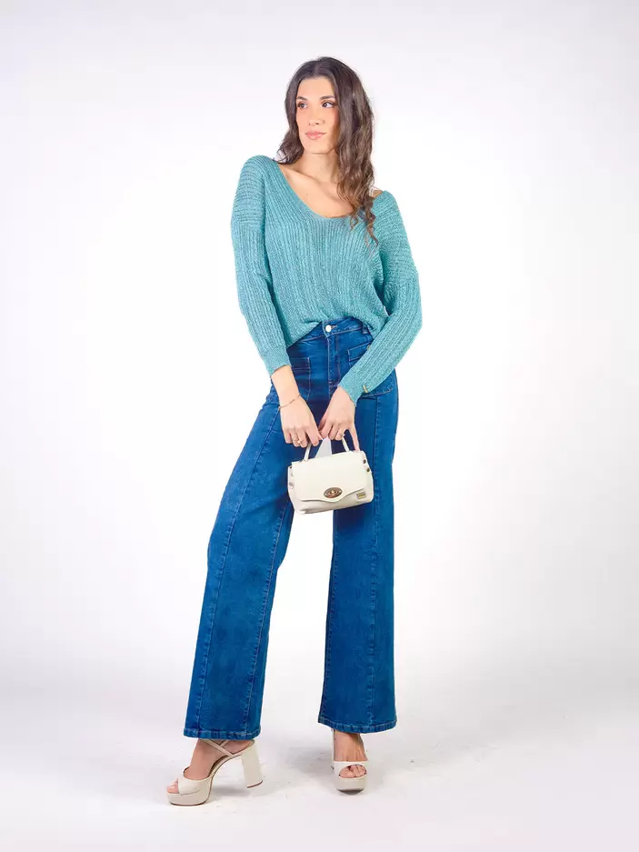 PIA - PANTALÓN DENIM CORTE RECTO