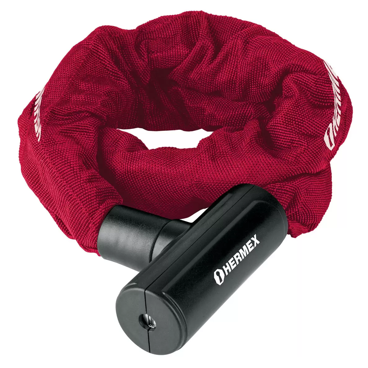 Candado con cadena, Hermex CB-90, eslabón 10 mm, forro antipolvo, 90 cm, para moto y bicicleta