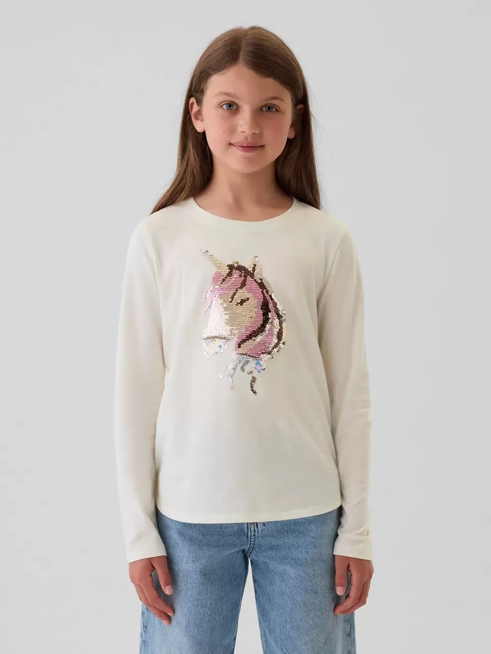 Polo Flippy-Sequin Manga Larga Niña