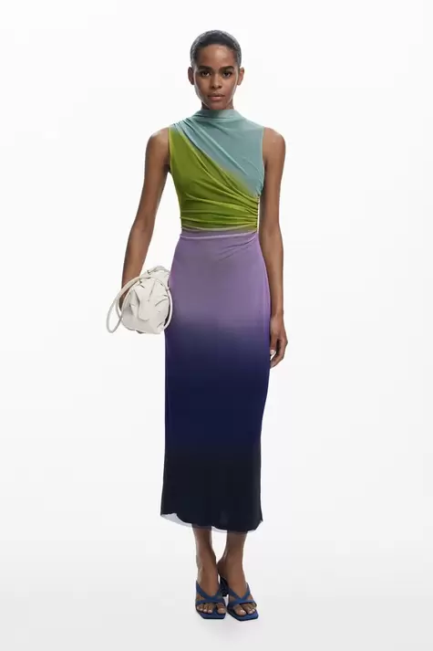Vestido midi tul degradado