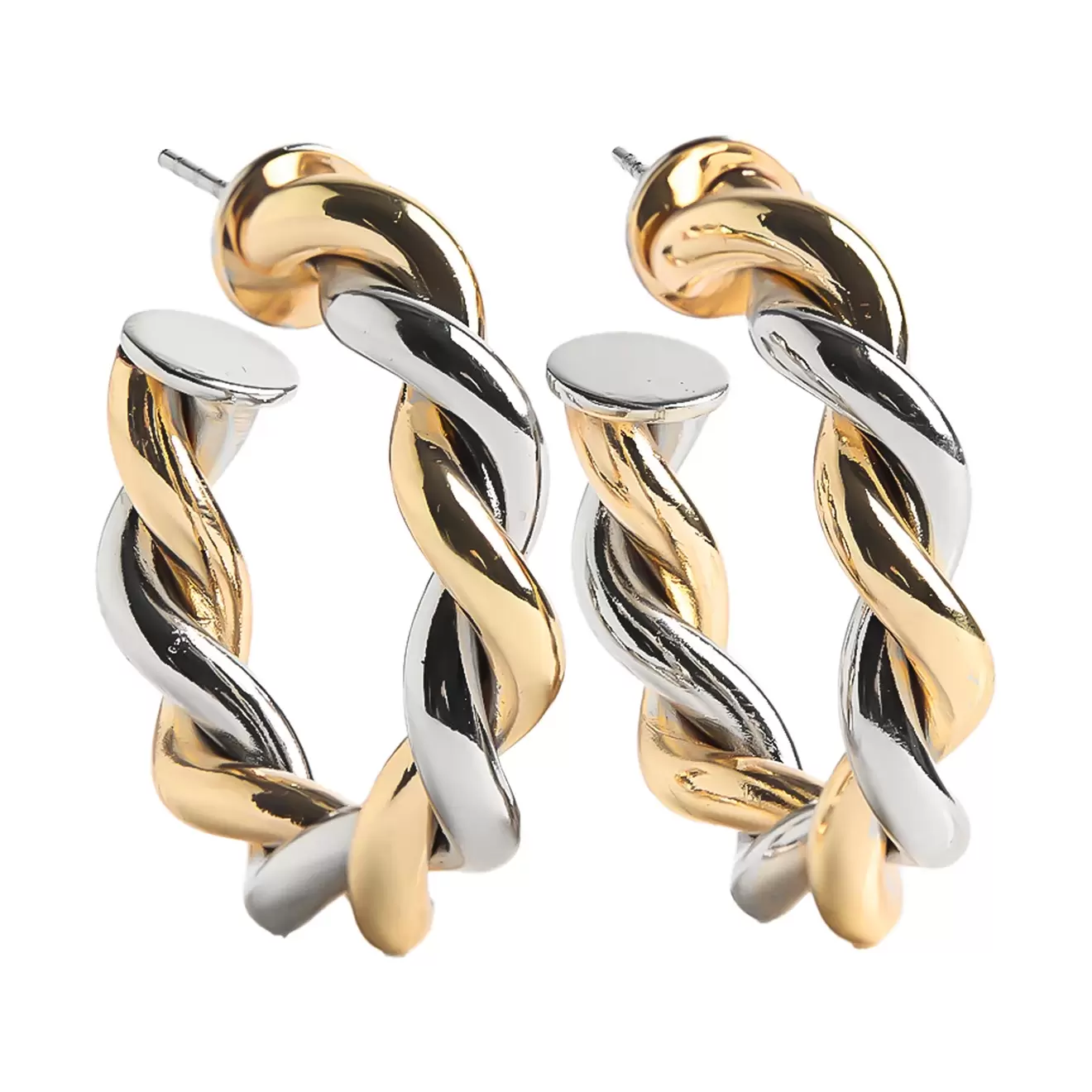 Aretes Cruzados Bicolor