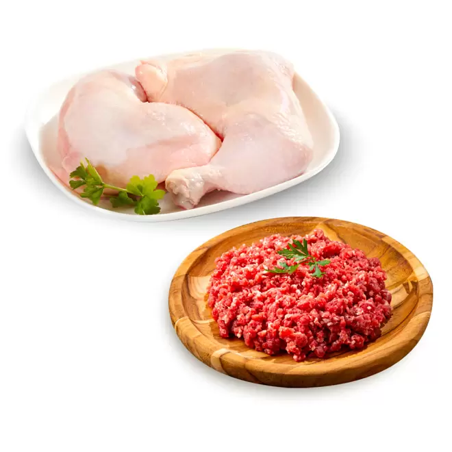 Pack Pierna de pollo con encuentro x 2kg  + Carne molida res x 450 g