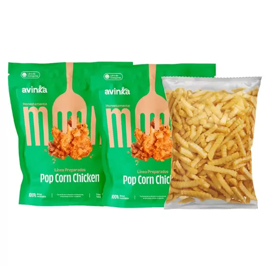 Pack 02 Pop corn chicken x 350 gr. + Papas ondeadas x 450 gr.