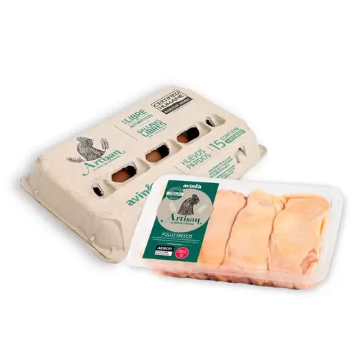Pack Huevos Artisan x 15 unidades + Muslos Artisan x 500 g