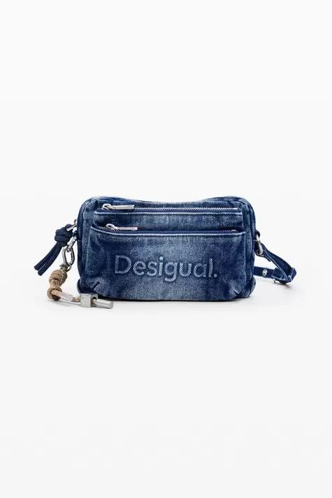 Monedero bandolera denim grande