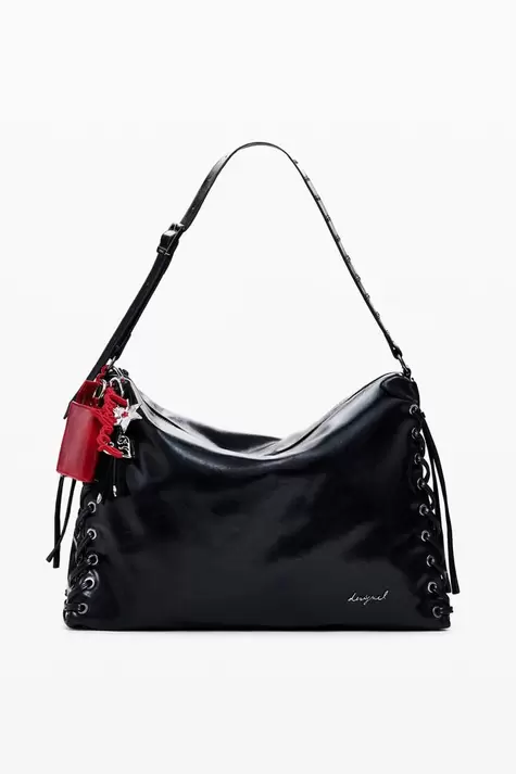 Bolso brillante trenzado grande