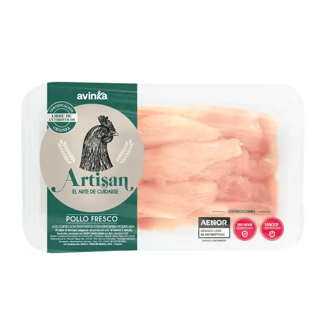 Strips de pechuga Artisan Bandeja 450 g