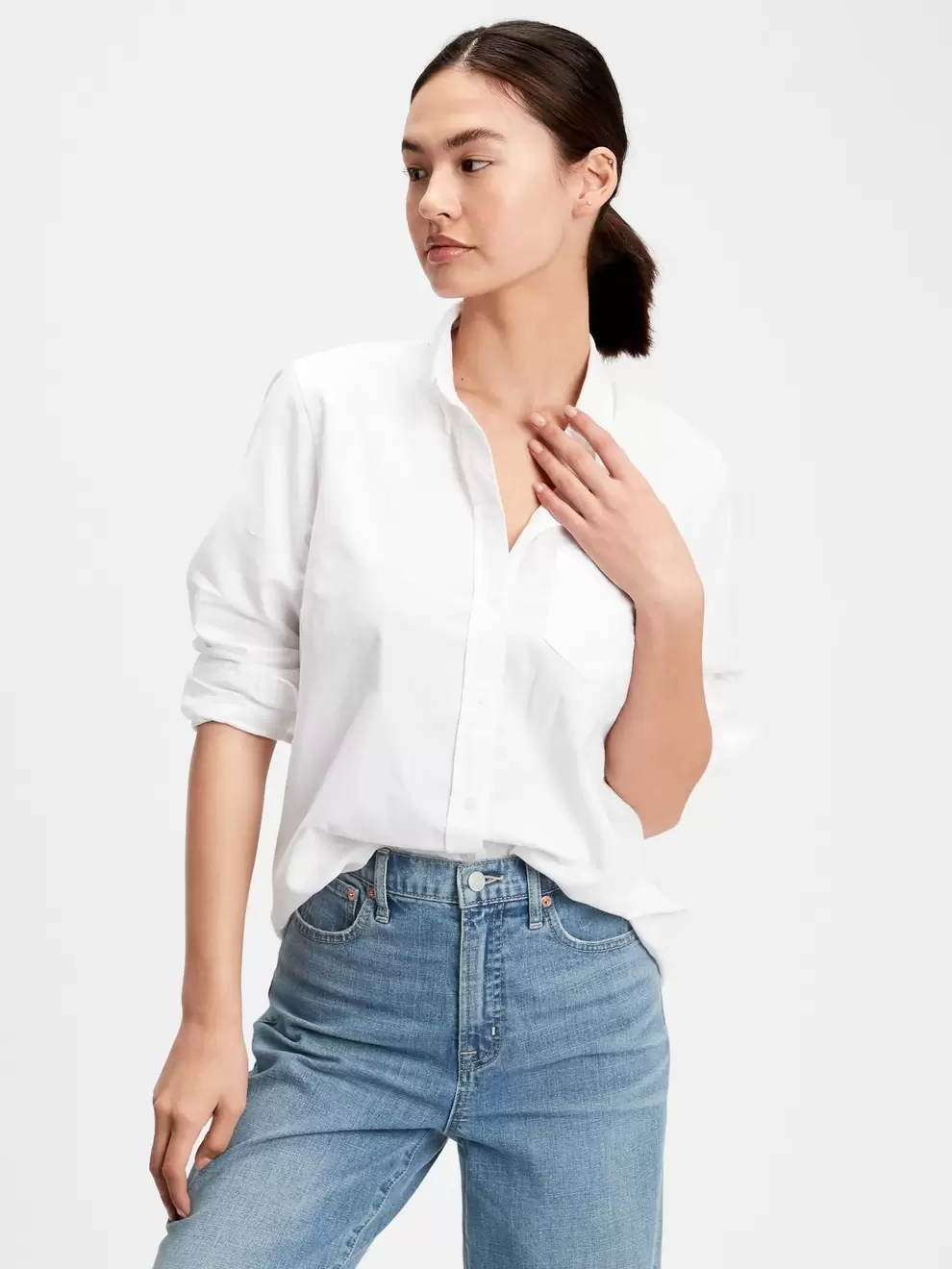 Blusa Oxford Boyfriend Mujer