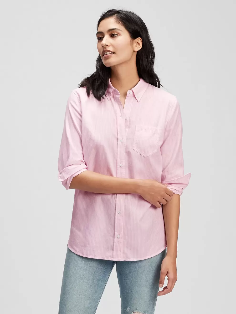 Blusa Oxford Boyfriend Mujer