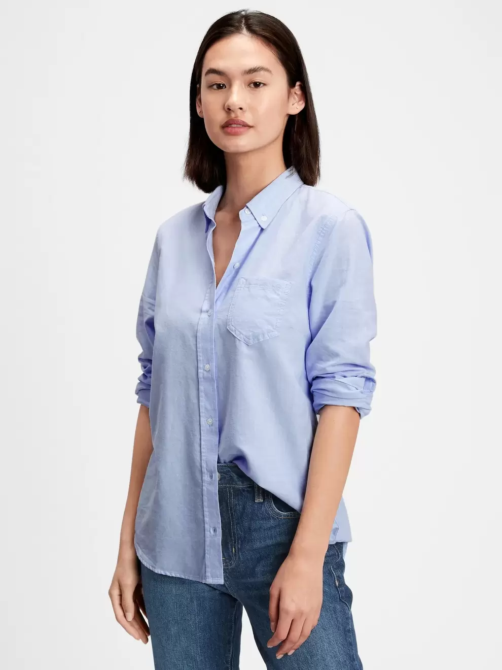 Blusa Oxford Boyfriend Mujer