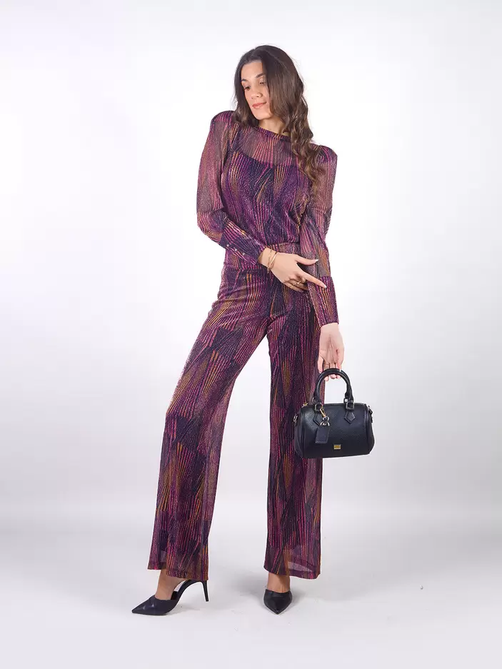 SAMARA - PANTALÓN SEMI PALAZZO CON LIGERA TRANSPARENCIA
