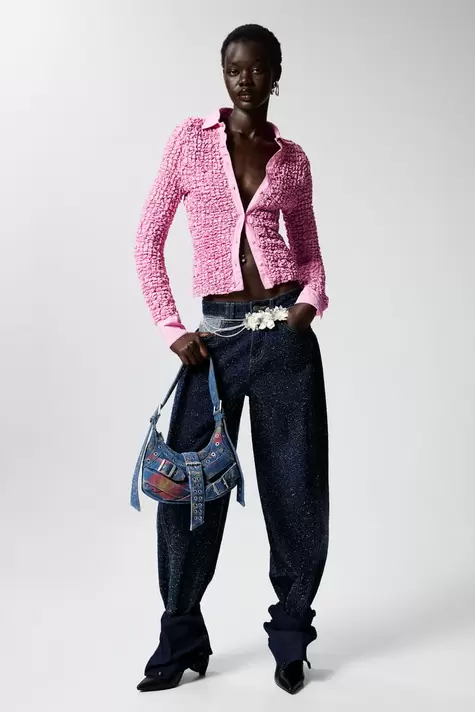 Pantalon vaquero bicolor