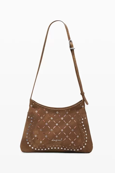 Bolso efecto piel troquelado mediano