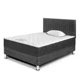Dormitorio ParaÃ­so Majestic Gris 1.5 Plazas + Almohada + Protector