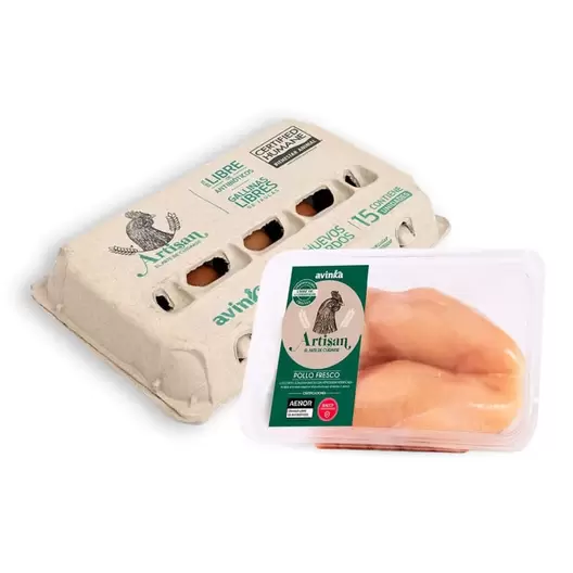 Pack Filete de pechuga Artisan Bandeja 450 g + Huevos Artisan Bandeja 15 unidades