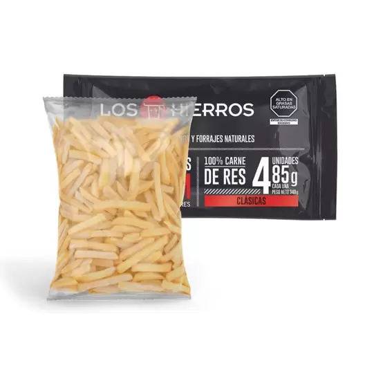 Pack Hamburguesa de res premium clásica Los Hierros 340 g + Papa prefrita recta crunch Bolsa 400 g