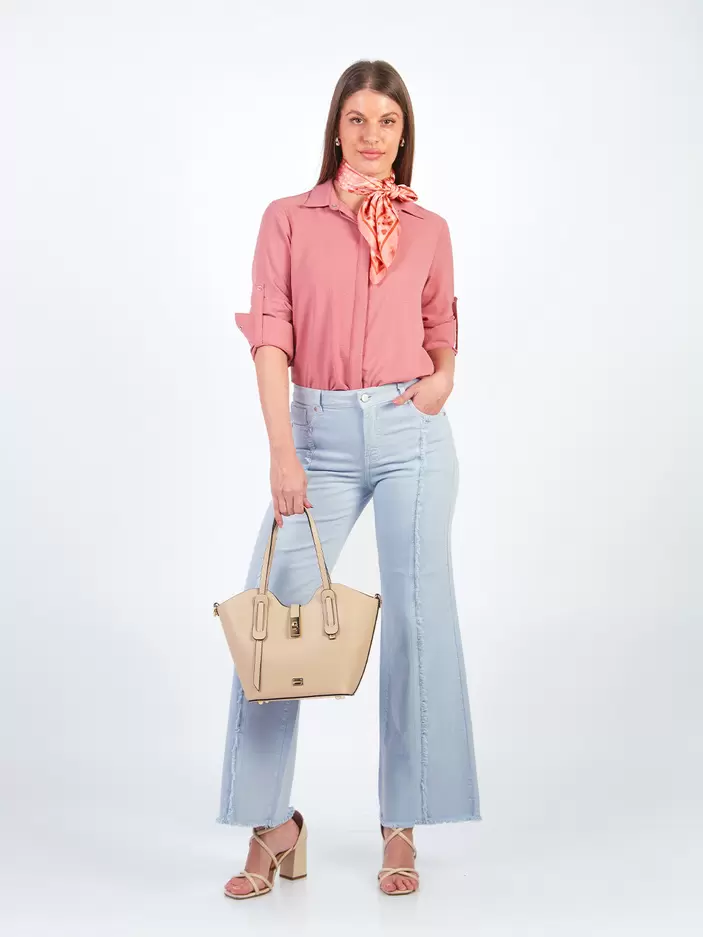 CALLIE - PANTALÓN DENIM SEMI PALAZZO