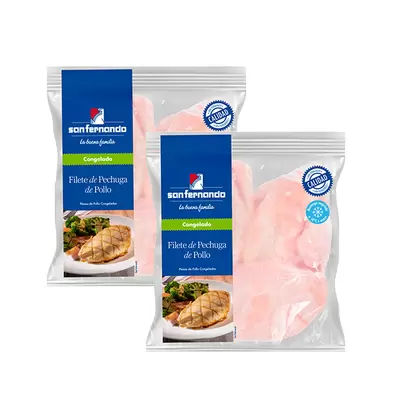 Pack filete pechuga de pollo congelado