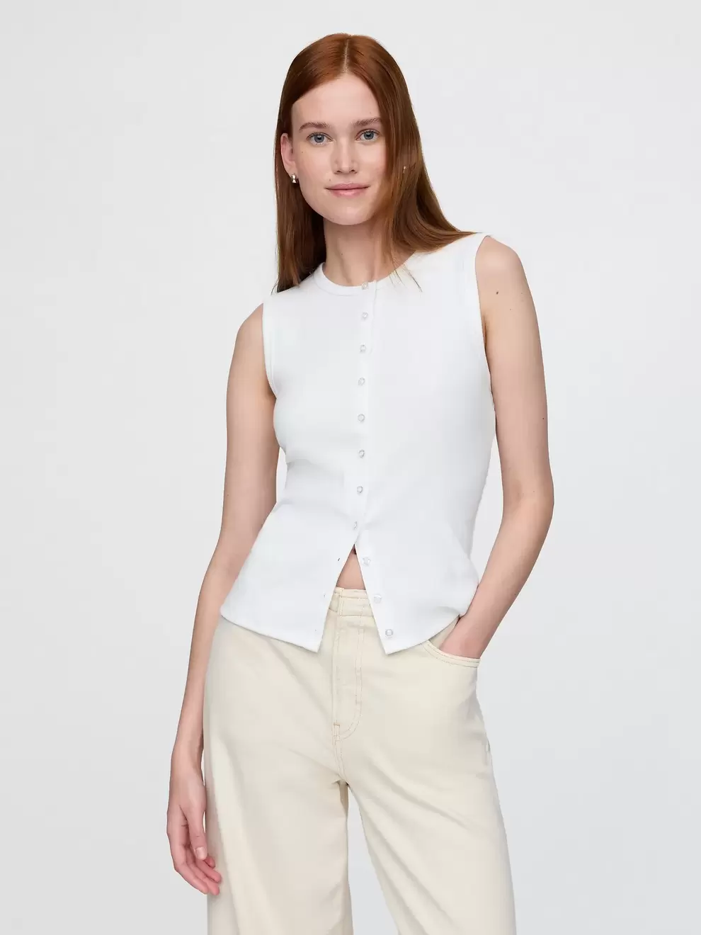 Vest Modern Rib Cárdigan Mujer