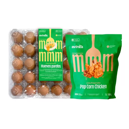 Pack Huevos Avinka Bandeja 30 unidades + Pop corn Avinka Doypack 350 g