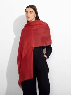 Estola Zaina De Baby Alpaca Color Rojo