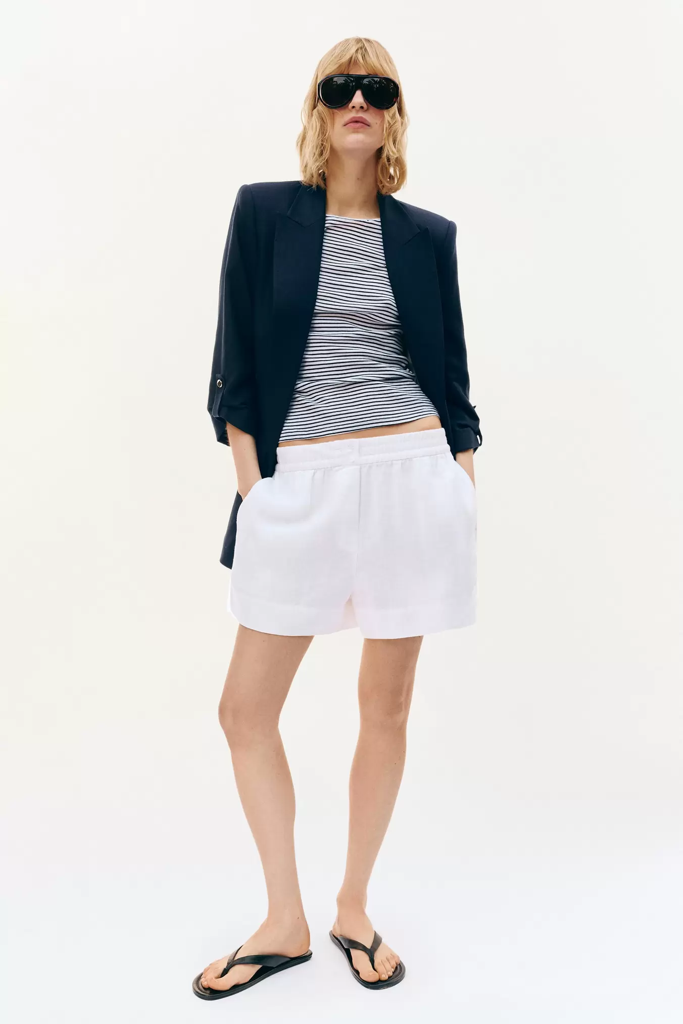 BLAZER CON LINO MANGA REMANGADA