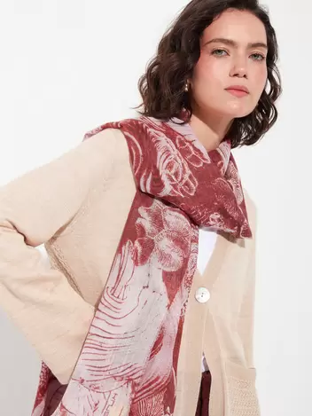 Estola Zanone De Baby Alpaca Color Rojo