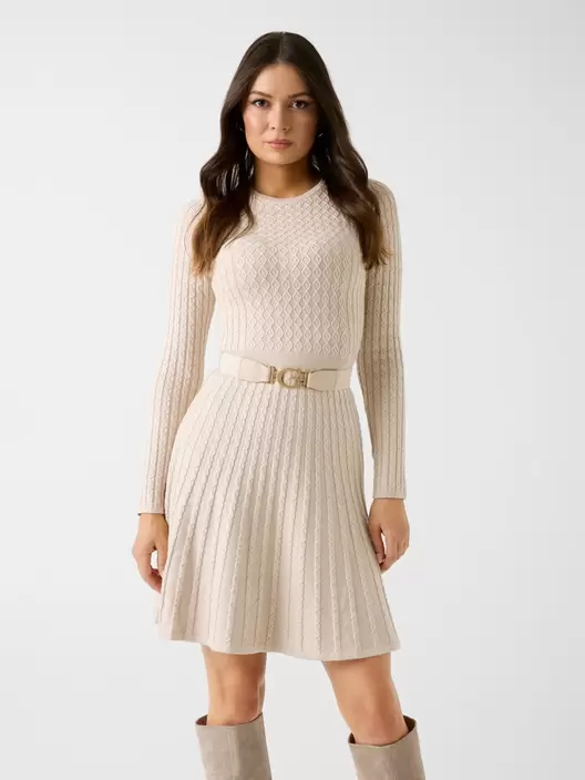 Vestido jersey de punto trenzado