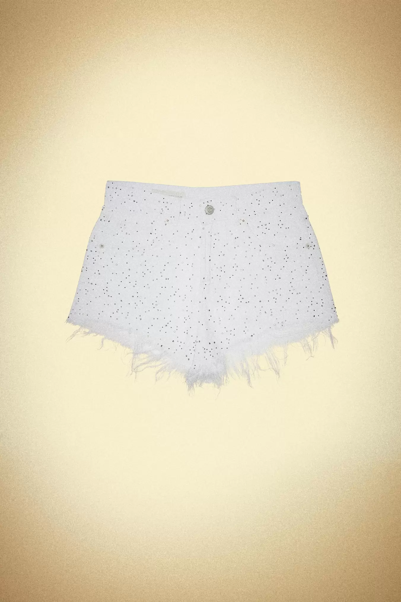 SHORTS DENIM TRF CURVED STRASS TIRO ALTO