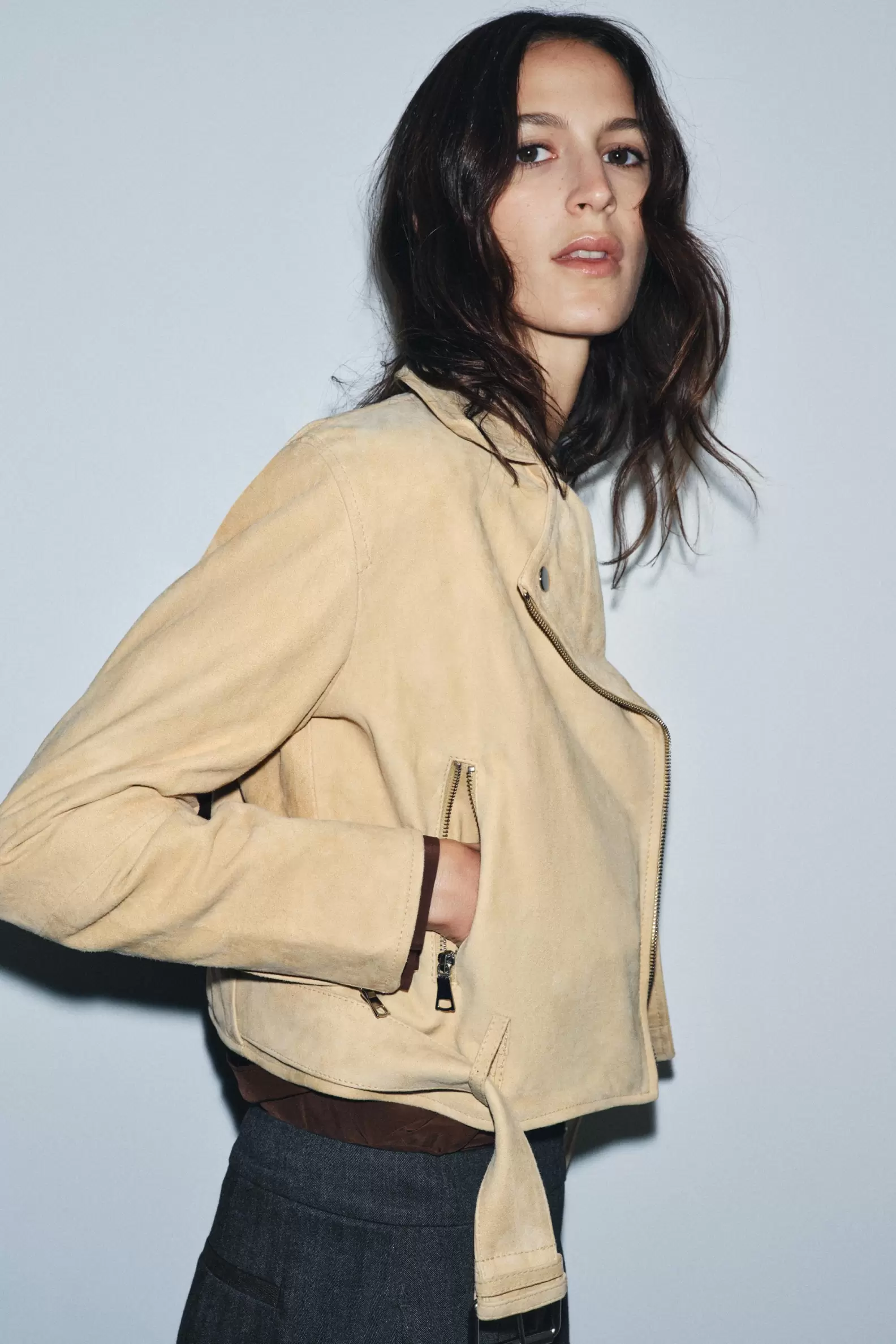 CHAQUETA PIEL ANTE 100% ZW COLLECTION LIMITED EDITION